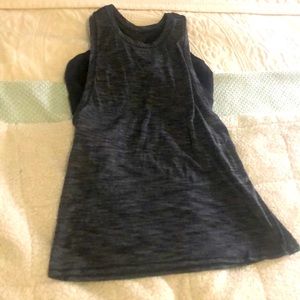 Sz 8 Lululemon yoga run fitness tank top black charcoal gray